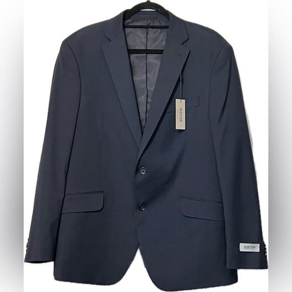 Kenneth Cole REACTION Techni-Cole Stretch Slim Fit Blazer, Navy Blue, 44R, NWT - Picture 1 of 11